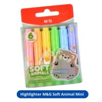 M&G Mini Highlighter Soft Animal Mini AHM29673 [6 Warna] Stabilo